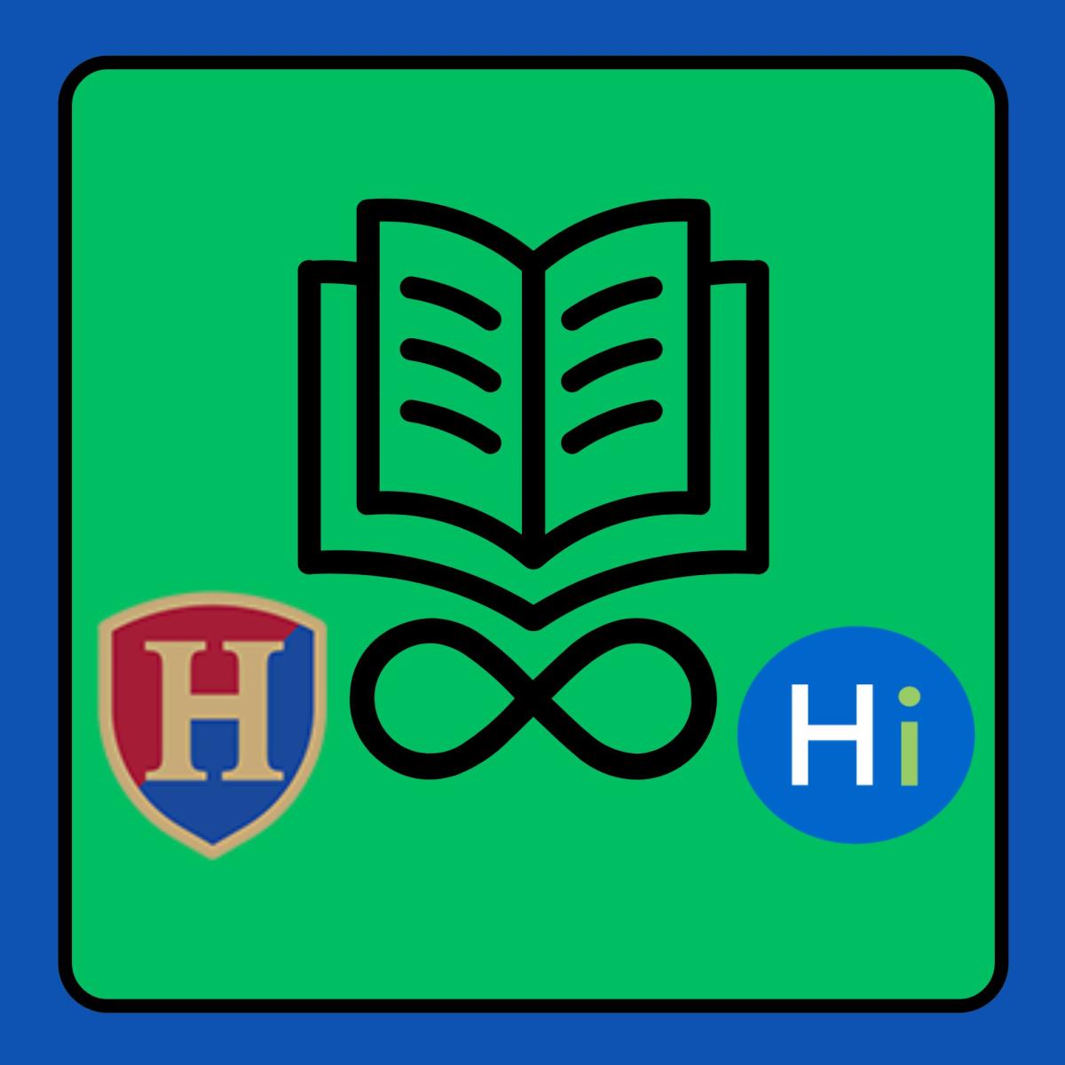 book, eternity symbol, and logos