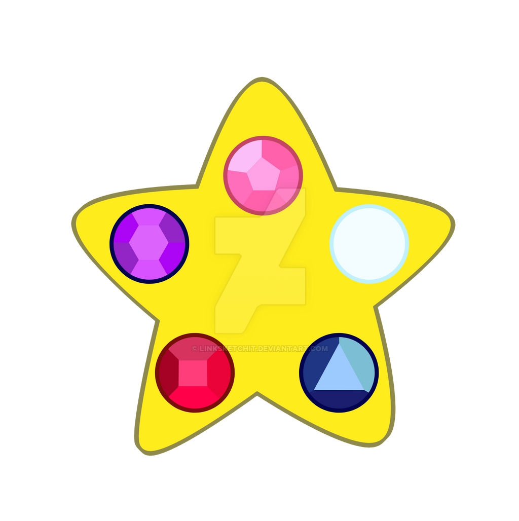 Yellow star with multicolored gem stickers - Deviant Art Creative Commons