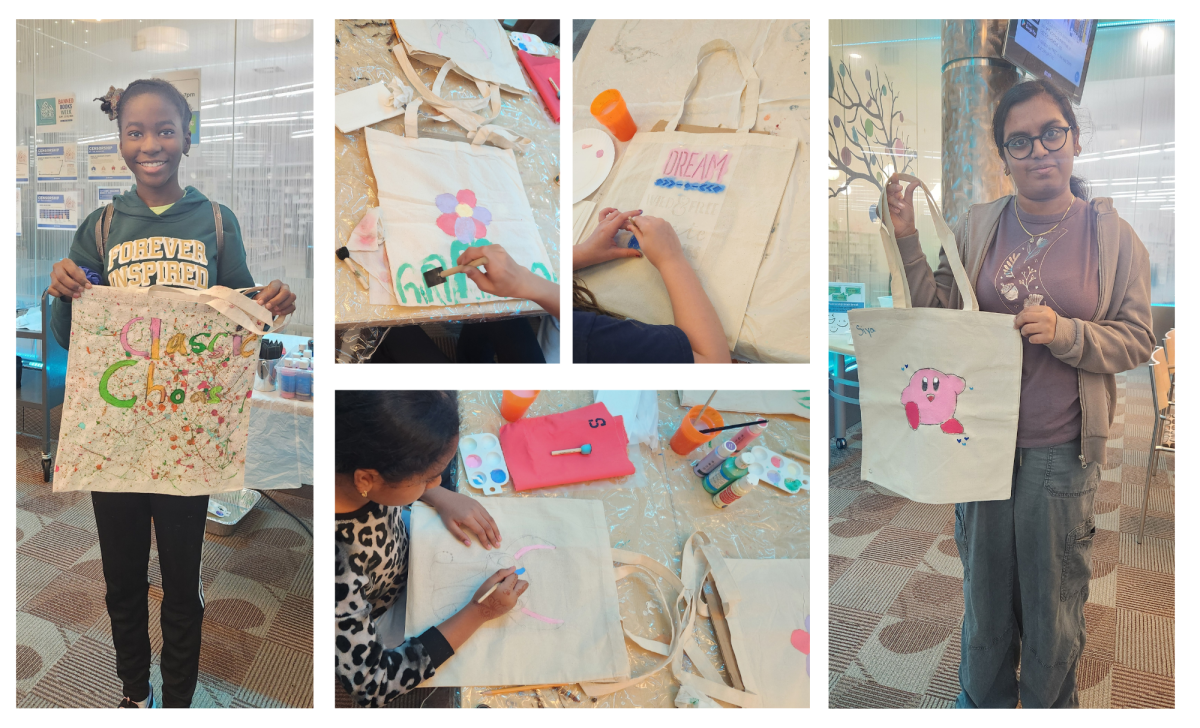 teens painting totes