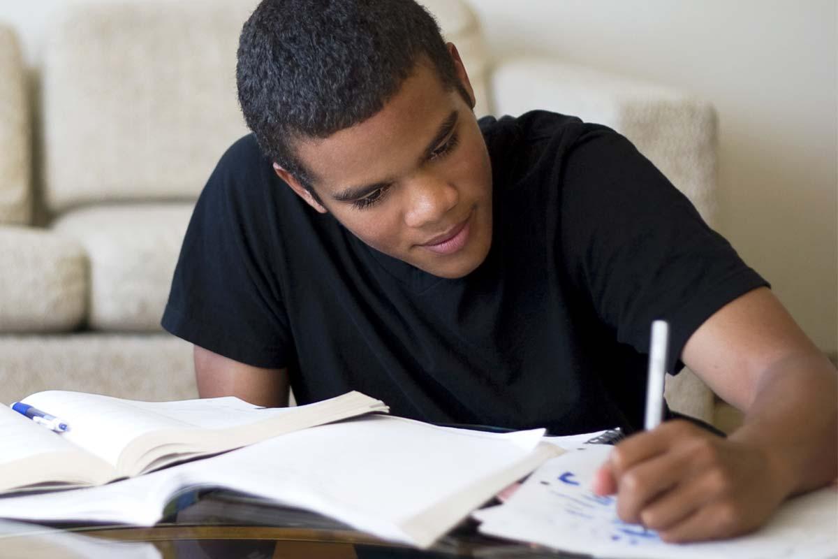 teen studying