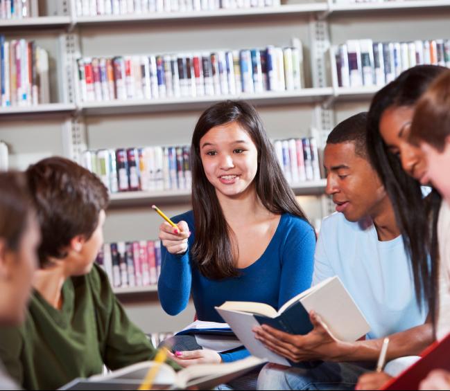 teen leading discussion