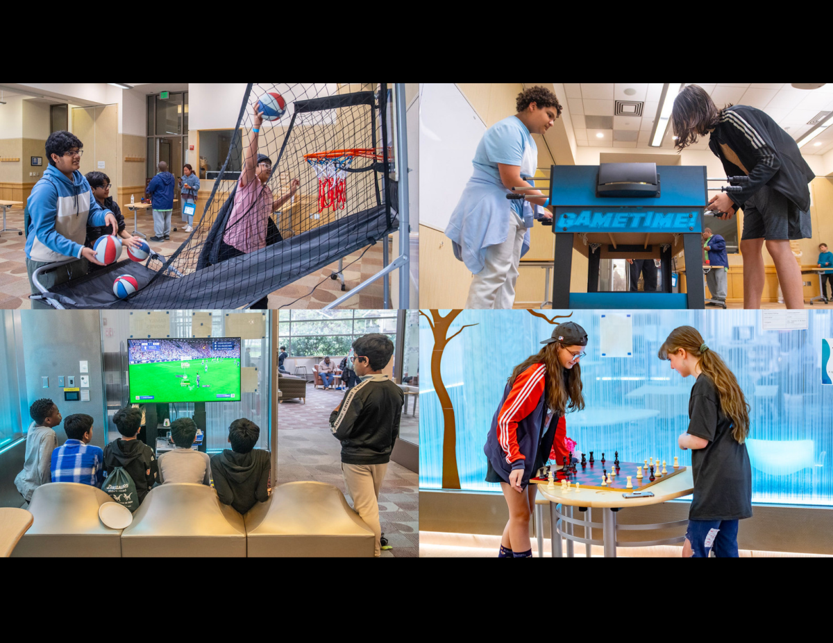 students playing games