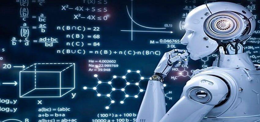 Robot considering various math equations, molecular formulas, etc. - Raw Pixels Creative Commons