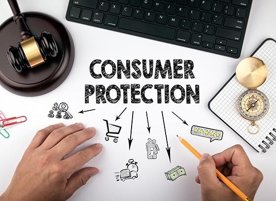 Consumer Protection is written out with arrows pointing to different topics.