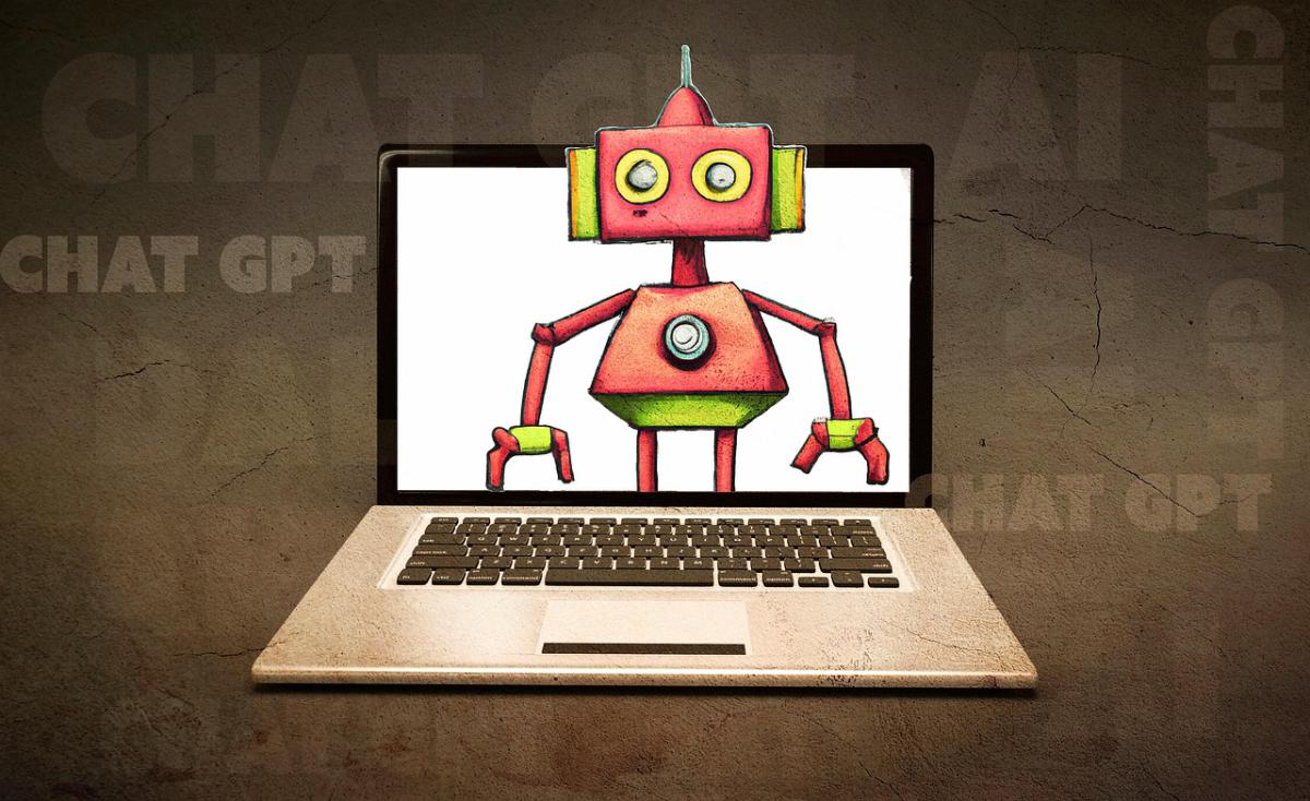robot on laptop screen