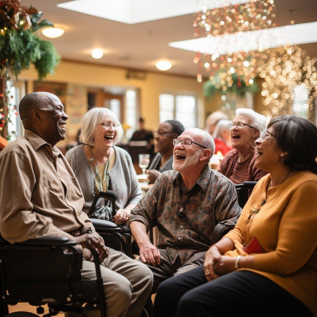 Group of sitting seniors laughing - Creative Commons StockCake