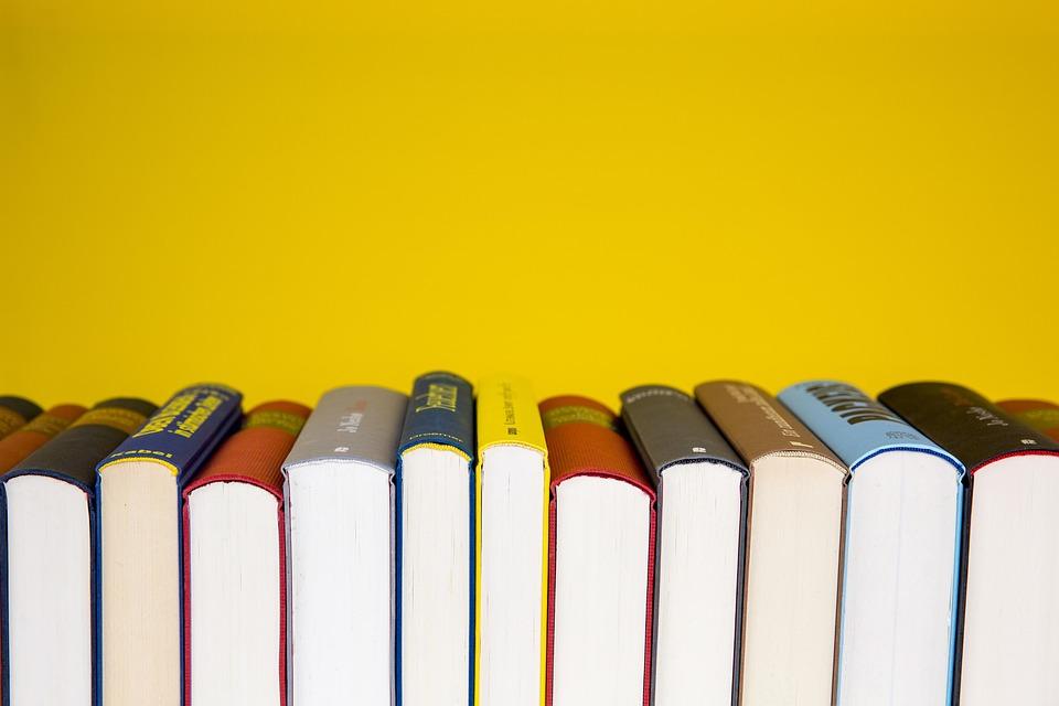 books with yellow background